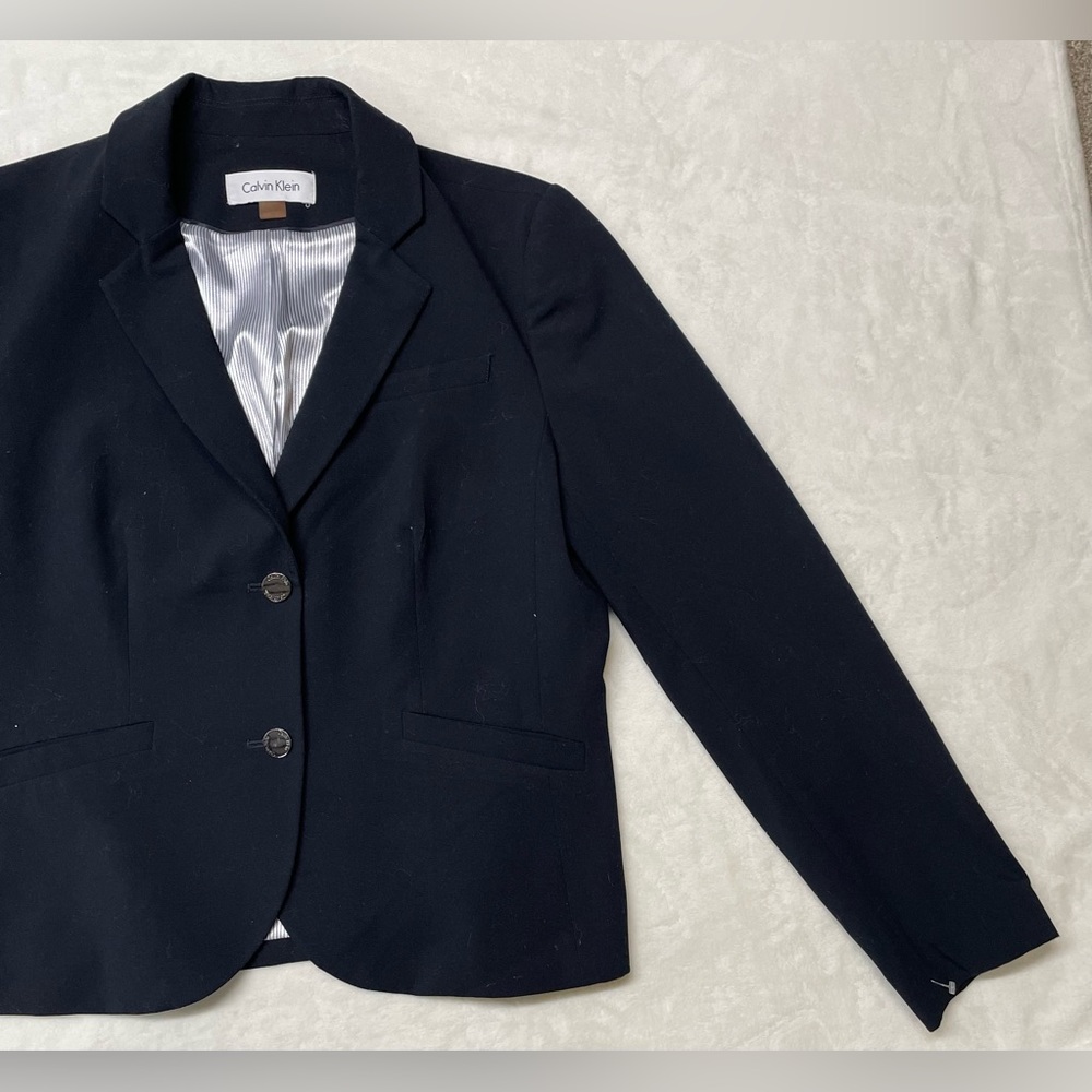 Calven Klein Two Botton Blazer - SIZE 12 Navy Blue
